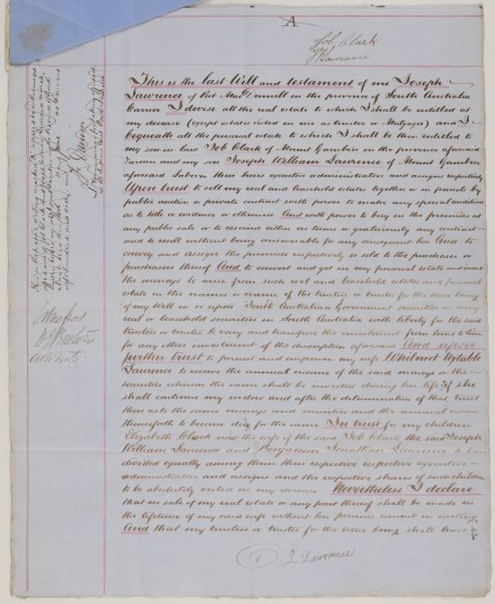 will of Josheph Lawrence page2