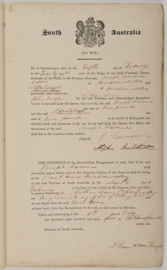 Bail book Joseph Lawrence