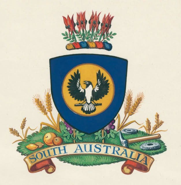 South Australia's Coat of Arms - Collection Reference GRS 1684-87-4 File DPC 625/1981 South Australia's Coat of Arms, granted by Queen Elizabeth II and adopted on 1 February 1984. Image featured on State Records' Facebook page and generated the highest level of public engagement during the reporting year.